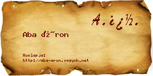 Aba Áron névjegykártya