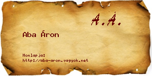 Aba Áron névjegykártya